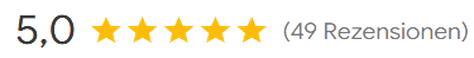 5,0 Sterne bei 49 Google Rezensionen